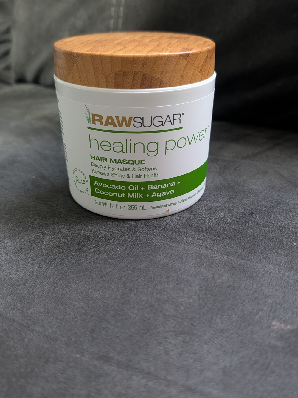 Raw Sugar Healing Power Hair Masque - Green & White Jar